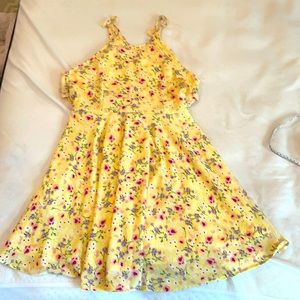 Bright yellow floral Dress